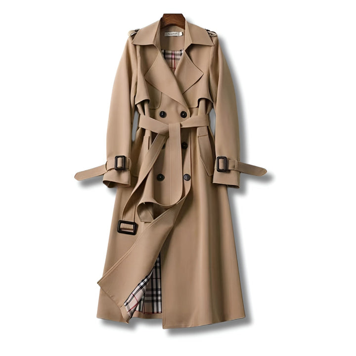 Amira | Damen Klassischer Trenchcoat mit Gürtel für den Winter